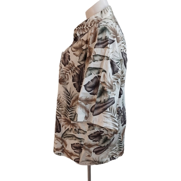 Hollis River Mens Shirt Size XXL Tan Hawaiian Tropical Print Short Sleeve - Picture 3 of 8